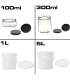 Pots plastiques de 100ml à 5 Litres avec couvercle
