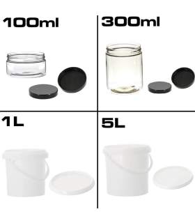 Pots plastiques de 100ml à 5 Litres avec couvercle