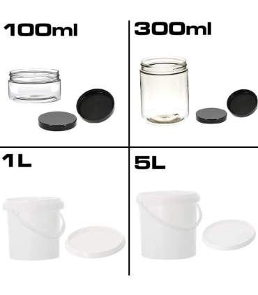 Pots plastiques de 100ml à 5 Litres avec couvercle