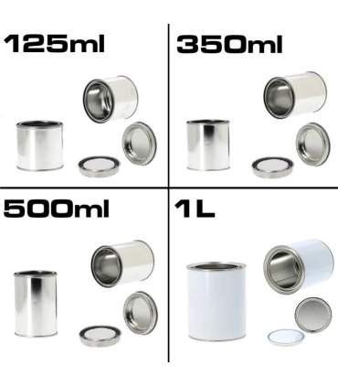 Pots métalliques pour peinture avec couvercle de 125ml à 5L