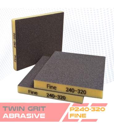 Éponge abrasive double face pour peinture carrosserie – TWIN GRIT P120 à P1500