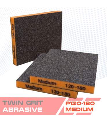 Éponge abrasive double face pour peinture carrosserie – TWIN GRIT P120 à P1500