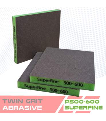 Éponge abrasive double face pour peinture carrosserie – TWIN GRIT P120 à P1500