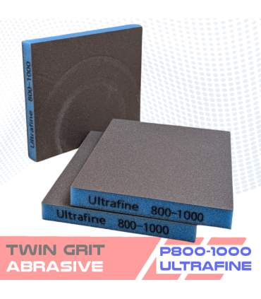 Éponge abrasive double face pour peinture carrosserie – TWIN GRIT P120 à P1500