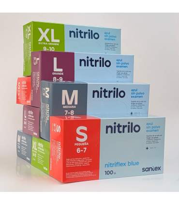 Gants en nitrile jetable bleu (Boite de 100 )