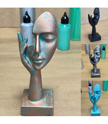 Peinture bronze avec effet patiné -  kit complet acrylique