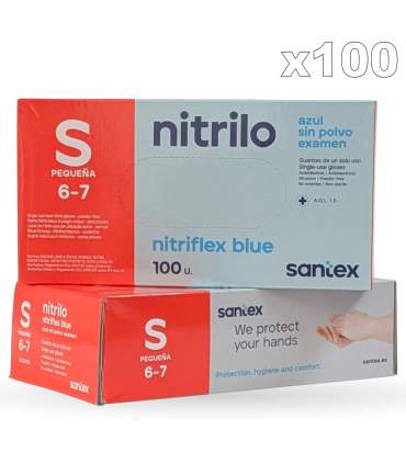 Gants en nitrile jetable bleu (Boite de 100 )