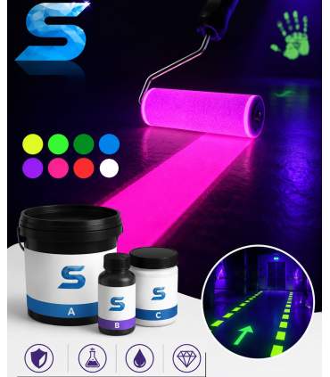 Peinture epoxy effet fluorescent invisible pour sol & mur