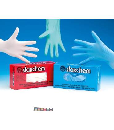 Gants en nitrile jetable bleu (Boite de 100 )