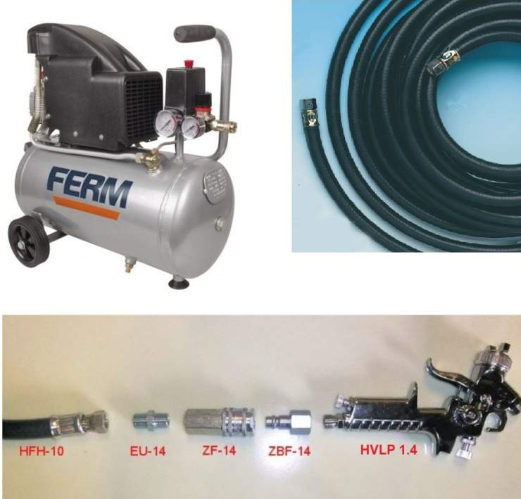 Compresseur d'air FERM 24L pour outils pneumatiques