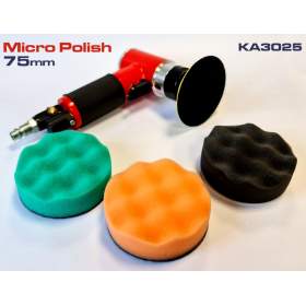 Mini polisseuse pneumatique 75 mm avec plateau et mousses