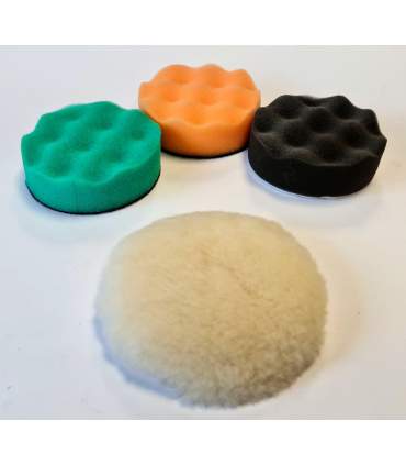 Mini polisseuse pneumatique 75 mm avec plateau et mousses