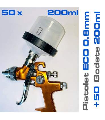 kit de 50 godets jetables pour pistolets en 200ml ou 600ml