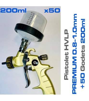 kit de 50 godets jetables pour pistolets en 200ml ou 600ml