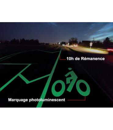 Peinture phosphorescente pour les routes et pistes cyclables