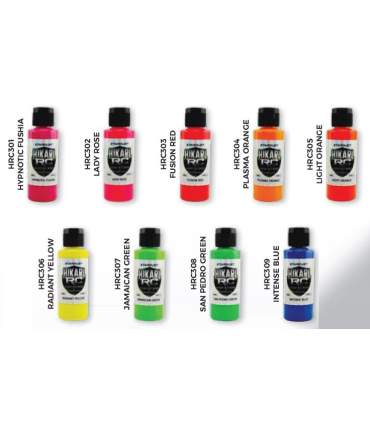 Peinture Fluo pour modélisme RC et lexan – 9 Couleurs HIKARI R/C