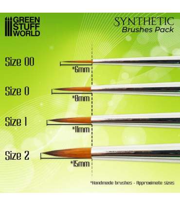 Pinceau synthétique pour peinture modélisme et impression 3D gamme GREEN SERIES