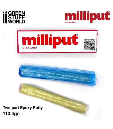 Pâte époxy Milliput pour modélisme, jaune-gris ou noir
