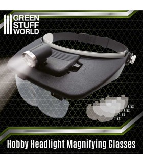 Lunettes grossissantes avec éclairage pour modélisme