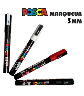 POSCA marqueur pointe fine PC3M – 4 couleurs pour la peinture casque moto