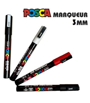 Marqueur peinture POSCA – feutre pointe fine 1,2mm en 4 couleurs
