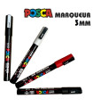 Marqueur peinture POSCA – feutre pointe fine 1,2mm en 4 couleurs