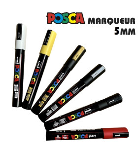 POSCA marqueur pointe moyenne PC5M – 6 couleurs pour la peinture Custom