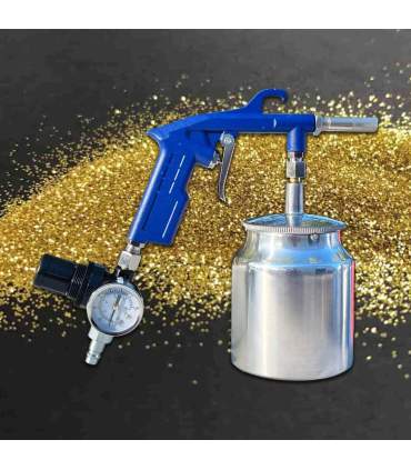 Pistolet de sablage haute performance avec manomètre.