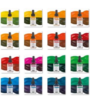Les 36 couleurs standard Aero Color de Schmincke 28ml
