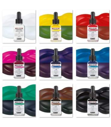 Coffret 9 couleurs de base Aero Color – assortiment d'encres Schmincke