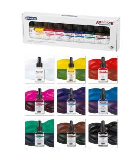 Coffret 9 couleurs de base Aero Color – assortiment d'encres Schmincke