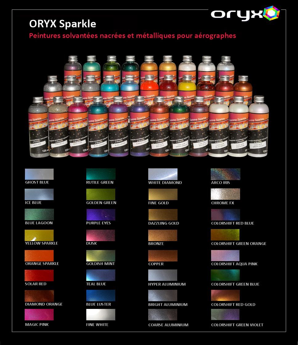 Gamme de peintures Sparkle pour aérographe – Peintures StardustColors