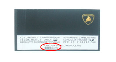 LAMBORGHINI car color code