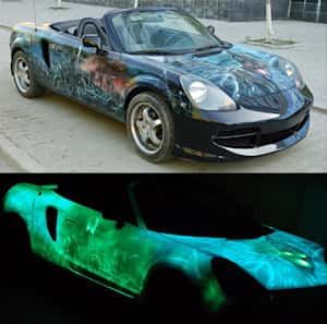 Peinture phosphorescente pour carrosserie de voiture